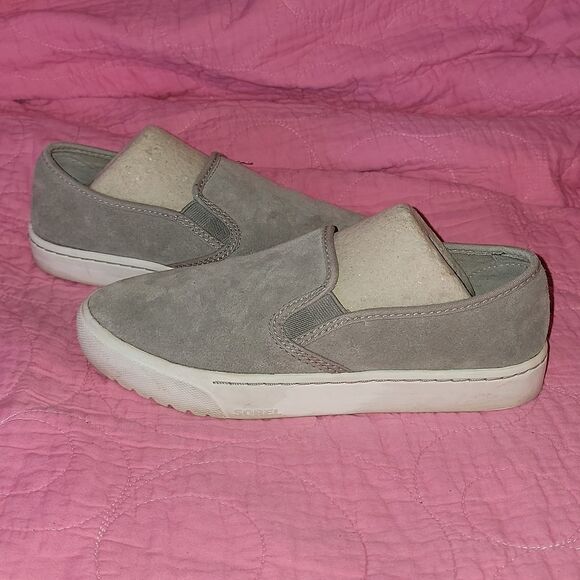 Sorel Campsneak Gray Soft Suede Slip On Sneakers 6 - Picture 6 of 7